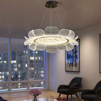 Golden And Clear Modern Acrylic Ceiling Light High Brightness