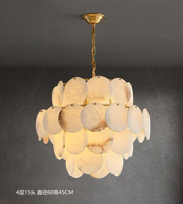 Modern Lighting Fixtures Luxury Restaurant Bar Indoor Large Marble Chandelier For Living Room Simple Alabaster Chandelier D60CM