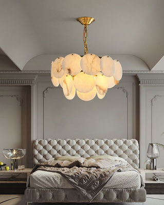 Modern Lighting Fixtures Luxury Restaurant Bar Indoor Large Marble Chandelier For Living Room Simple Alabaster Chandelier D60CM