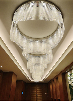 Customized K9 Crystal Chandelier for Hotels Banquet Halls Large Round Oval Shape Flush Mount with Project Installation Service
