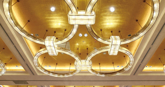 Custom Hotel Large Modern Luxury Ring Chandeliers Pendants Light Lamp Big Lighting Crystal Chandelier Non-standard customized chandelier for hotel lobby