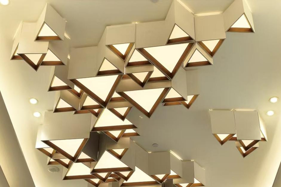 Non-Standard Custom Hotel Engineering Light Sales Department Banquet Hall Combination Triangle Geometry LED Ceiling Light