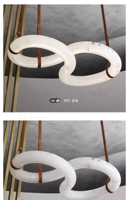 Modern Figure Eight Shape Design Living Room Kitchen Island Dining Desktop Spanish Natural Alabaster Pendant Lights
