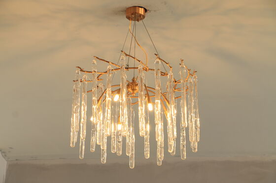 Zhongshang Lamps Home Decor Luxury Modern Chandelier Light for Coffee Shop Copper Crystal Chandelier