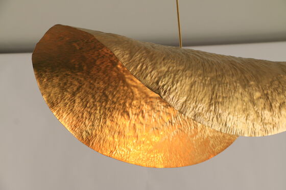 Classic Lotus Leaf Lamp Brass Shade Metal LED Pendant Lighting Chandelier Industrial Light Fixtures for Dining Room Kitchen