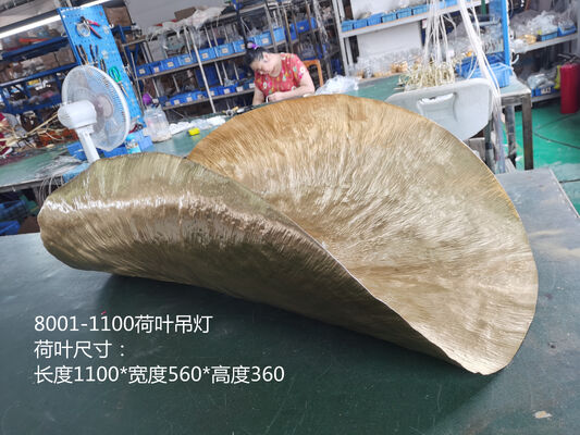 Home Decor Modern Copper Lotus Leaf Chandelier Luxury Designer Art Light for Restaurant Clothing Store Pendant Lights