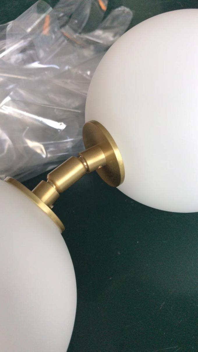 المصباح الذهبي الحديث الديكور المنزلي غرفة النوم غرفة المعيشة LED حلقة الزجاج اللؤلؤية المعلقة 4