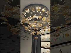 مصباح معلق كريستالي مع تصميم شفاف ومادة حديدية