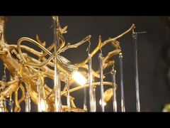 ثريا كريستال فاخرة جديدة مع إضاءة فرع نحاسي لغرفة المعيشة وغرفة الطعام 2025