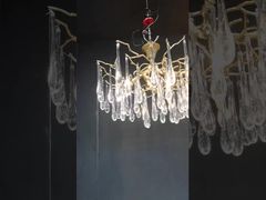 زهرة زجاجية إبداعية ثريا مقاومة للصدأ زهرة حديثة ثريا