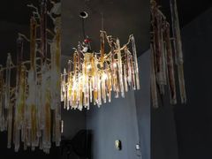 نقدم لكِ ثريا ماسية القطع E14، ثريا معلقة دائرية، أضواء مقاومة للصدأ، 100 لومن/واط