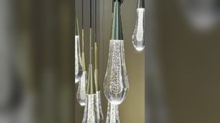 الشمال الحديثة قلادة LED ضوء المنزل داخلي غرفة نوم خلفية السقف مصباح طويل أنبوب الكريستال والزجاج