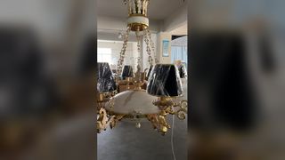 مصباح طاولة منزلي LED زجاجي أبيض كهربائي على شكل زهرة اللوتس 110 فولت