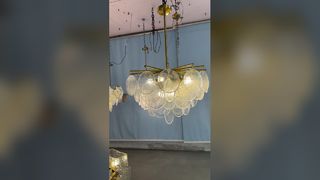 ثريا LED نحاسية رخامية فاخرة