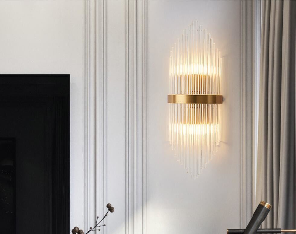 High Brightness Indoor Modern Wall Sconces 7000lm E14*2 Crystal Sconce Lights