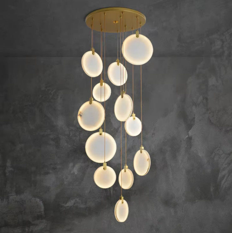 Spanish Modern Art Design Stair Hotel Villa Decoration Gypsum Ceiling Light Lighting