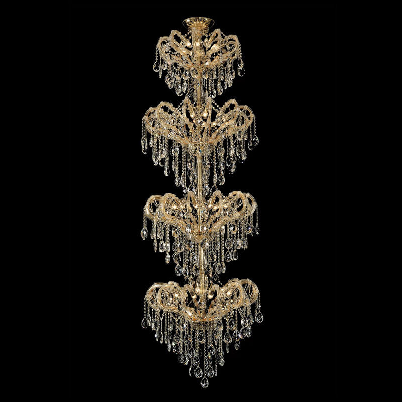 Classic Crystal Candlestick Chandelier Transparent Gold Frame E14 For Museum Exclusive Club