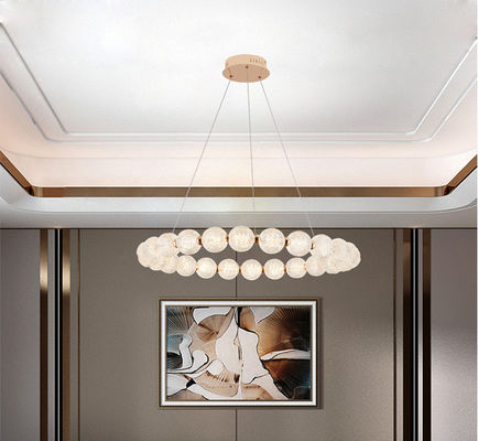 حلقة أكريليك ثلاثية الألوان LED معلقة حديثة ضوء زر التبديل 10 إلى 30m2