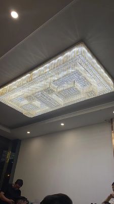 Purity Crystal Square مصباح قلادة مخصص لغرفة المعيشة ودور علوي عالي