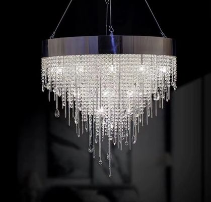 أضواء معلقة شفافة واضحة مخصصة كريستال قطرات المطر الشموع AC110V