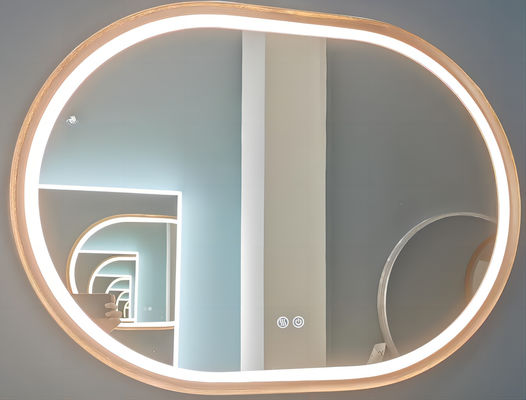 الديكور الحديث مرآة بإضاءة خلفية بيضاوية 4200K OEM ODM