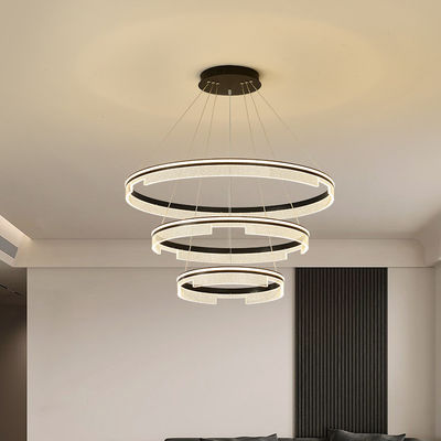مادة المعدنية الملمعة LED المعاصرة الثريا المستديرة 20 - 30m2
