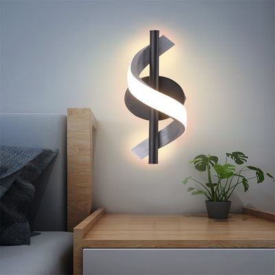 مصباح الحائط الألومنيوم الحلزوني المصباح الحائط LED Modern 3000K / 6000K 2 لون فاتح فندق غرفة نوم غرفة معيشة ممر منحني ديكور الحائط الضوء