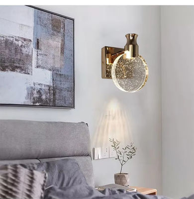 مصباح كريستال كروم LED الحاضر مزين بمصباح كريستال مستدير