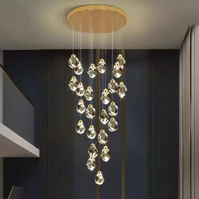 فندق السلالم الداخلية الفاخرة الكريستال الكريستال معلقة الضوء مع مصباح السقف LED حجم المصباح 130 * 110mm