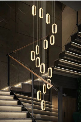 3200-6500K ثلاثة ألوان تغير الضوء مصباح LED مصباح حديث الضوء الفاخر الأكريليك اللون البيضاوي القلادة للمنزل والمطعم