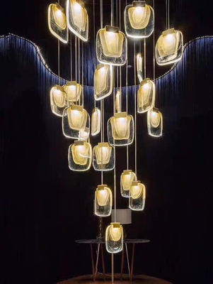 نورديك لايت مصمم فاخر LED ضوء شريط كريستال زجاجي لساندي لمغرفة المعيشة غرفة الطعام فيلا السلالم