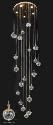 Apple Hanging Pendant Light Staircase Crystal Chandelier New Villa Hollow High Living Room Chandelier السلالم المتحركة المدار الطويل