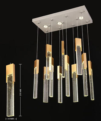 مصباح مدخل مخصص DY2838 كريستال الذهبية مربع صغير مربع 61 * 370mm التصميم الكامل وتخصيص العينة