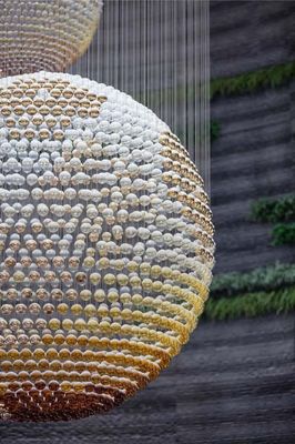 فندق مخصص ردهة التسوق مركز تجاري معرض الفن الإبداعي العالم التصميم البرونزية الفاخرة الزجاجية الحديثة الكريستال
