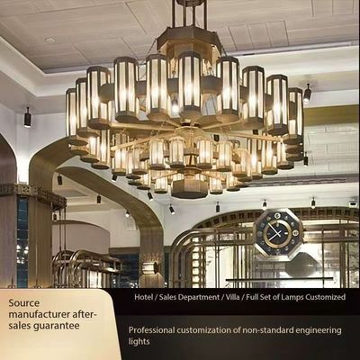 التيار الكهربائي 85-265 فولت الإضاءة الداخلية الحديثة مصباح الشرفة الكبير للصينية المعدن البسيط النحاس المطعم الساخن