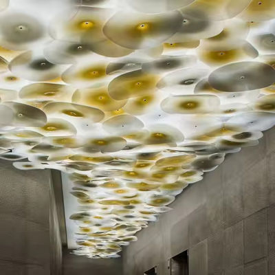 الطراز الحديث الزجاجية الديكور الإضاءة فندق الردهة المخصصة المشروع الكبير الداخلي LED يد نفخ الزجاج الفن الشمعدان