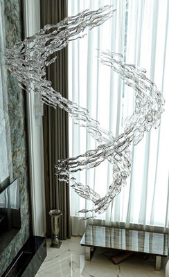 مشروع مصباح الظل العصري للأزياء ثريات زجاجية إضاءة قاعة الولائم بالفندق الكبيرة