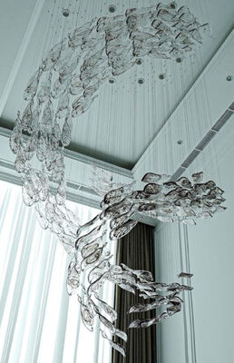 الفندق الإبداعي الردهة فيلا قاعة الاحتفالات الهندسة كريستال مصباح مخصص ديكور حلزون زجاجي أوراق الملحقات