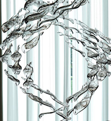 الفندق الإبداعي الردهة فيلا قاعة الاحتفالات الهندسة كريستال مصباح مخصص ديكور حلزون زجاجي أوراق الملحقات