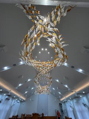 مصباح مخصص ثريا متكاملة كبيرة فنادق السقف الزجاجي الشمالي الحديث