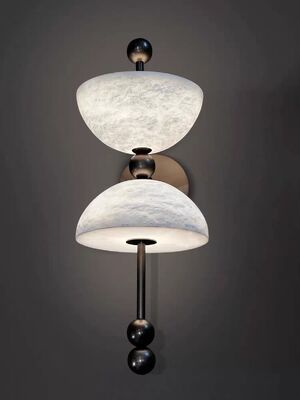 مصباح حائط نصف الكرة الرخامية مات حبات الزخرفة الفندق فيلا مطعم خلفية مضيئة البطيخ المربري مصابيح الحائط