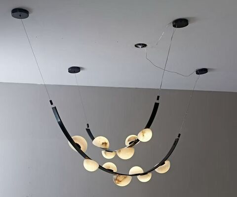 نورديك مودرن فليك الثلج مرمر ثريا لغرفة الطعام غرفة الدراسة الفندق E26 AC مصمم إبداعي بسيط غرفة المعيشة الإضاءة